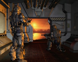 Space Marines arriving on a Red Planet © Algol