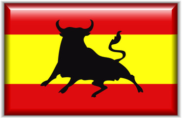 Flag of Spain with bull