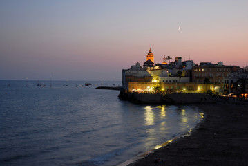 Waiting for the fireworks at fiesta mayor