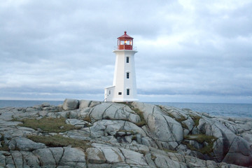 Fototapeta na wymiar Lighthouse on Rocks