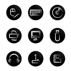 computer objects icon set