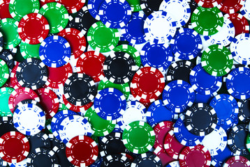 Colorful casino chips background