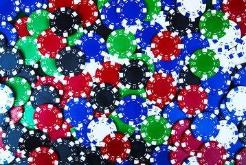 Colorful casino chips background