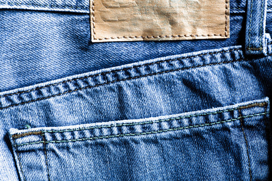 Jeans pocket and lean blank label