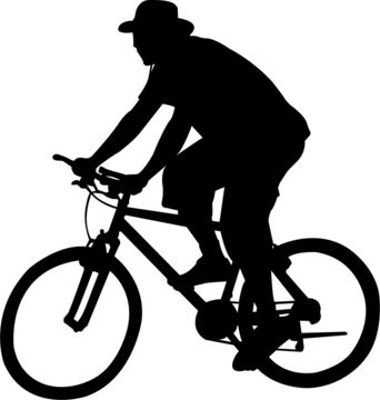 silhouette of bicyclist - vector