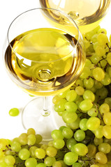 White wine and grape