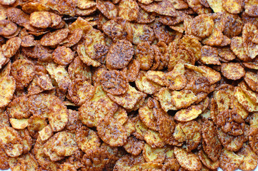 cornflakes background, closeup