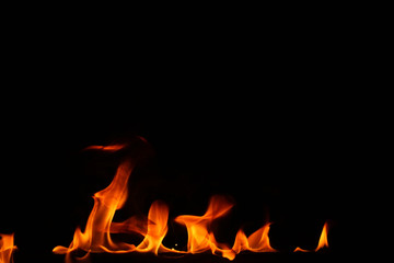 Fire on a black background