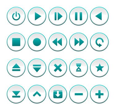 Blue multimedia buttons