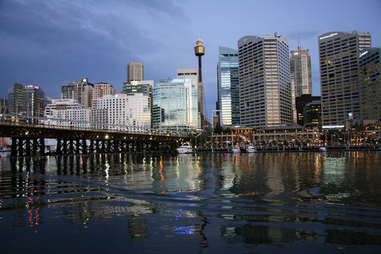 Dusk over Darling harbour,Sydney