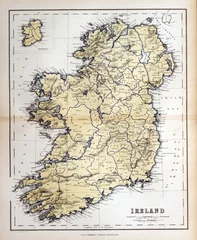 Crédence de cuisine en verre imprimé Lieux européens Ancienne carte de l& 39 Irlande, 1870