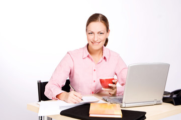 young business woman smiling