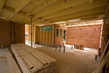 part of a wood house construction
