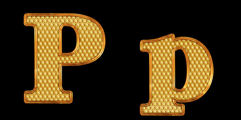 ゴールドのアルファベット p