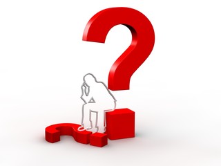 Mann silhouette am Fragezeichen