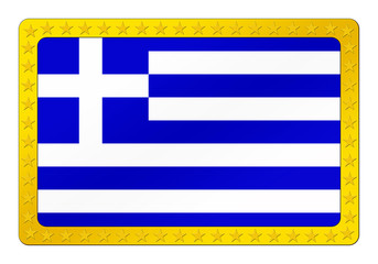 3D-Button - Griechische Flagge