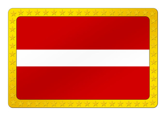 Obraz premium 3D-Button - Flagge von Lettland