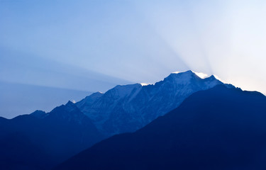 Mountain landscape in the Nepal Himalaya