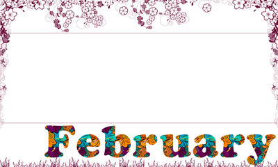 Naklejka premium Kalender February Februar