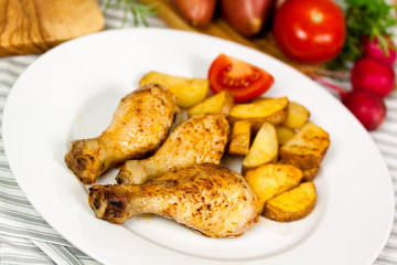 Bratkartoffeln und Chicken