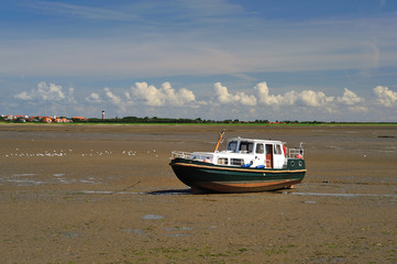 Boat on tidal flat