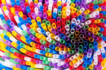 Colorful drinking straws background
