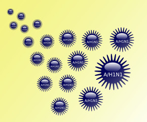 boule 3D bleu grippe