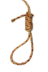 Rope knot isolated on white background