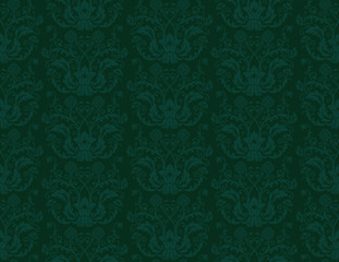 Seamless green vintage wallpaper