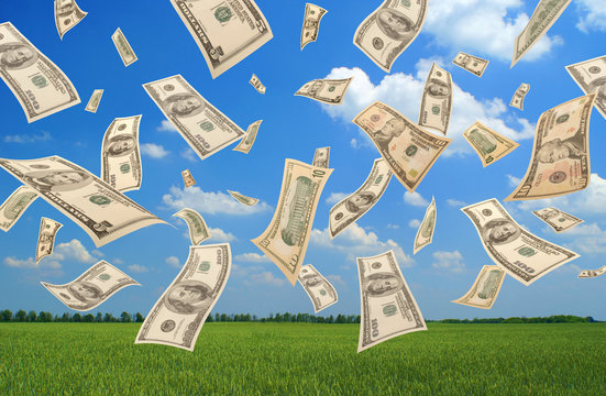 Falling dollars (field background)