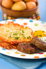 Sausage, Eggs, and Hashbrowns