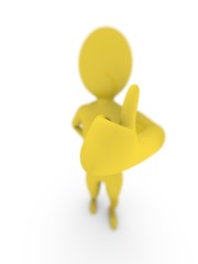 Thumb up with depth of field