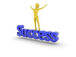 Cheering at top of Success