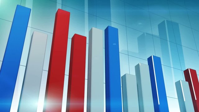 3D colorful histogram in motion, loop