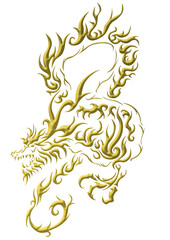 ドラゴンのトライバル3(白)