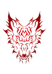 狼のトライバル1（白）