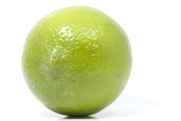 lime in macro, on white