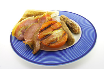 Bacon and Sausage with Toast