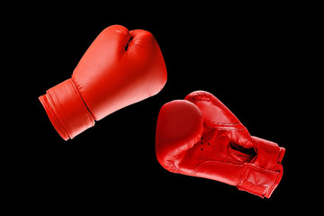 Boxing gloves isolated on black