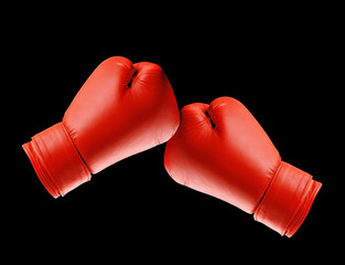Boxing gloves isolated on black