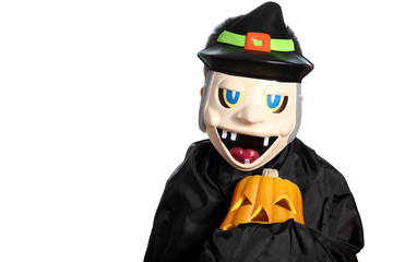 mascera di halloween e zucca