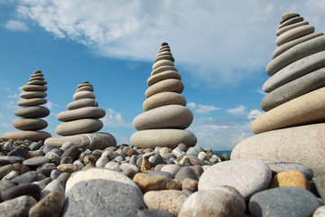 Fototapeta na wymiar stone stacks against sky