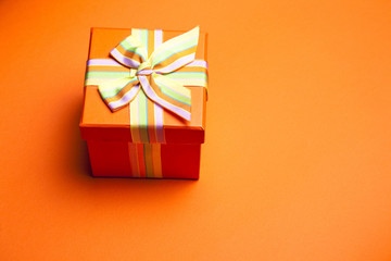 Gift Box On Orange