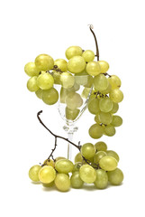 Copa de uvas blancas.