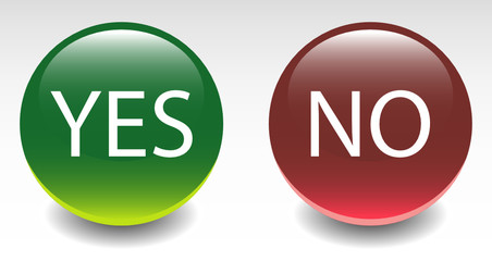Yes & No Sign Icon Buttons