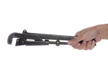 adjustable spanner in hand macro