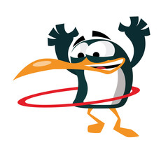 Pingouin hula hoop