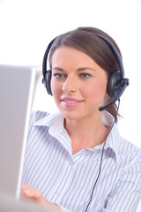 Woman in call center