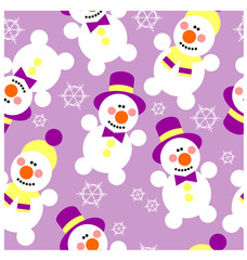 Seamless ornament snowman  in color  29