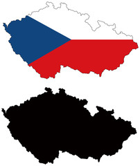 vector  map and flag of czech.